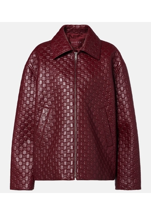Gucci GG debossed leather jacket