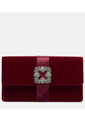 Manolo Blahnik Capri embellished velvet clutch