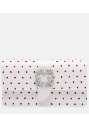 Manolo Blahnik Capri embellished polka-dot satin clutch