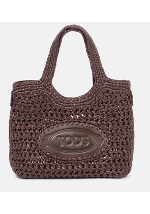 Tod's Logo raffia tote bag