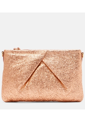 Dries Van Noten Metallic leather clutch