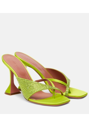 Amina Muaddi Shiona 95 crystal-embellished satin mules
