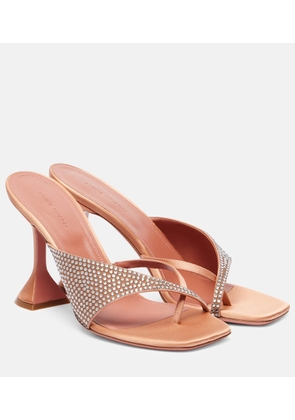 Amina Muaddi Shiona 95 crystal-embellished satin mules