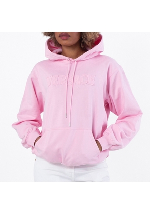 Versace Fringed Embroidered Logo Hoodie