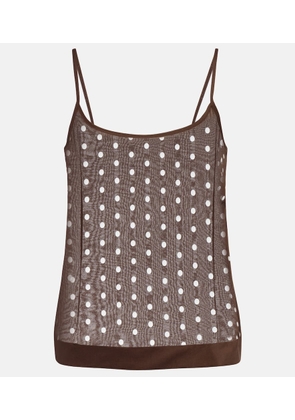 Dries Van Noten Polka-dot silk-blend tank top