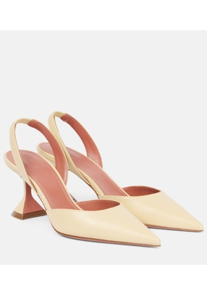 Amina Muaddi Holli 70 leather slingback pumps