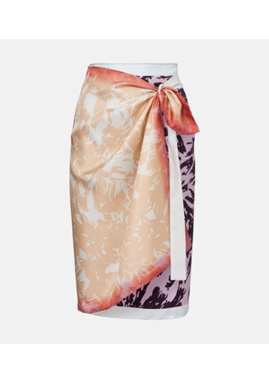 Dries Van Noten Printed silk wrap skirt