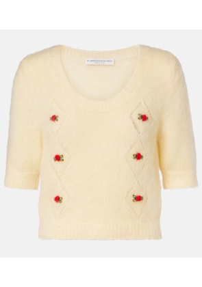 Alessandra Rich Embroidered mohair-blend sweater