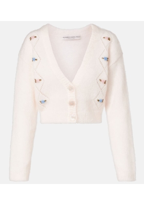 Alessandra Rich Embroidered mohair-blend cardigan