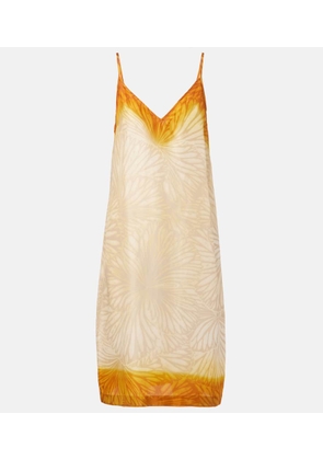 Dries Van Noten Printed ombre silk slip dress