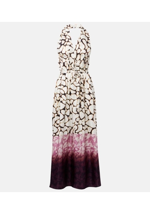 Dries Van Noten Printed silk twill maxi dress