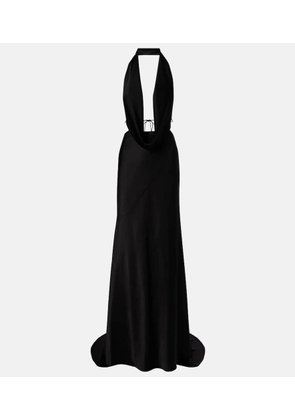 Alex Perry Halterneck open-back satin crepe gown
