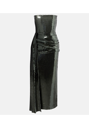 Alex Perry Draped sequined corset dress