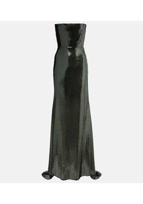 Alex Perry Sequined corset gown