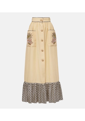 Valentino Plus De Pois embroidered maxi skirt