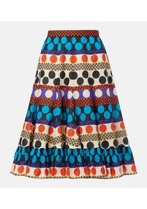 Valentino Printed cotton midi skirt