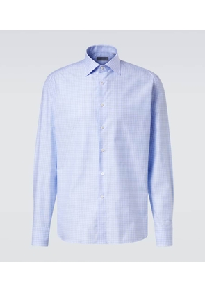 Canali Checked cotton poplin shirt