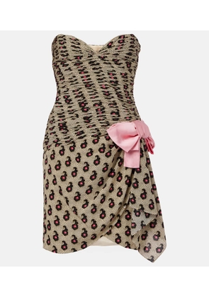 Valentino Bow-detail silk minidress