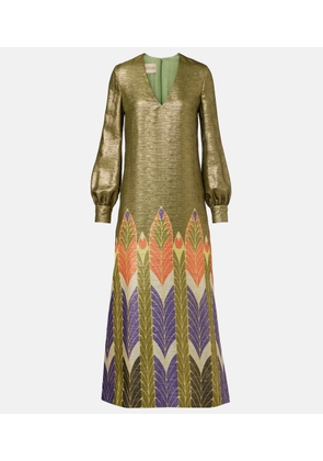 Valentino Voyage Imaginaire lame maxi dress