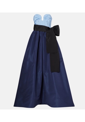 Carolina Herrera Belted silk bustier gown