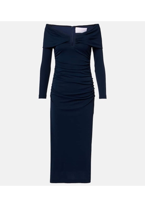 Carolina Herrera Off-shoulder ruched midi dress