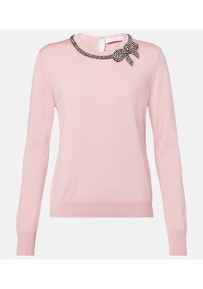 Carolina Herrera Embellished silk and cotton sweater