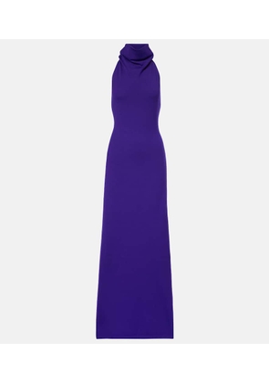 Tom Ford Halterneck cashmere-blend gown