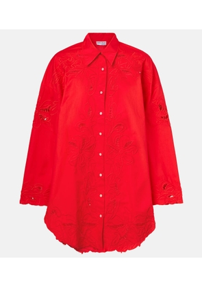 Juliet Dunn Broderie anglaise cotton poplin shirt