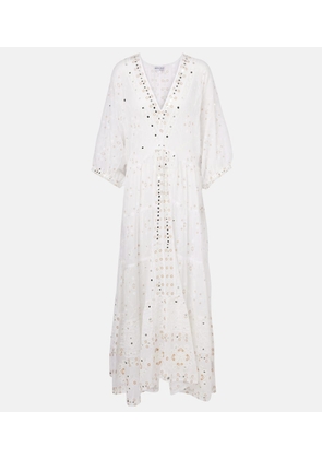 Juliet Dunn Embroidered cotton maxi dress