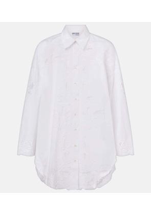 Juliet Dunn Broderie anglaise cotton poplin shirt