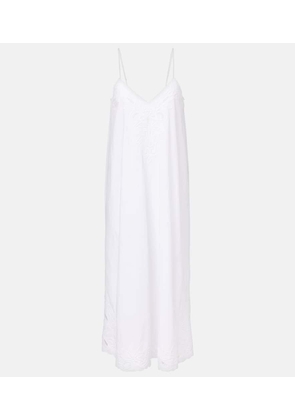 Juliet Dunn Embroidered cotton poplin midi dress