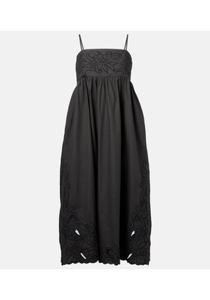 Juliet Dunn Floral embroidered cotton minidress