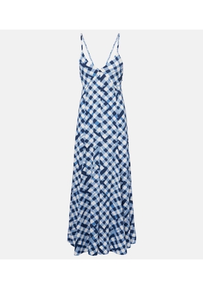 Proenza Schouler June checked crepe de chine maxi dress