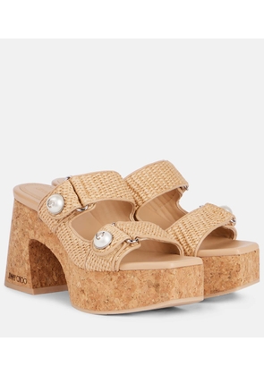 Jimmy Choo Fayence 95 platform mules