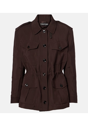 Tom Ford Leather-trimmed field jacket