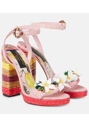 Dolce&Gabbana Taormina 135 embellished raffia sandals