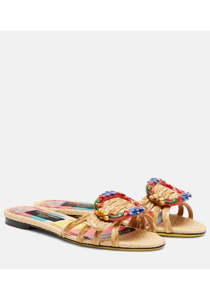 Dolce&Gabbana Taormina embellished raffia sandals