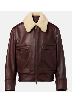 Bottega Veneta Shearling-trimmed leather jacket