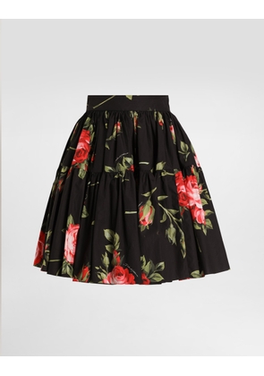 Dolce & Gabbana Rose Bouquet-print Short Skirt - Woman Skirts Multicolor 42
