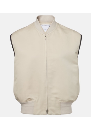 Bottega Veneta Leather-trimmed cotton and silk vest
