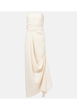 Staud Caravaggio draped linen maxi dress