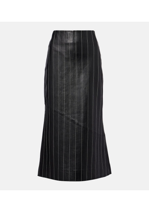 Victoria Beckham Embroidered leather midi skirt