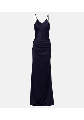 Victoria Beckham Lace-trimmed satin maxi dress