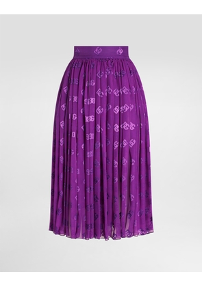 Dolce & Gabbana Devoré Satin Jacquard Skirt - Woman Skirts Purple 42