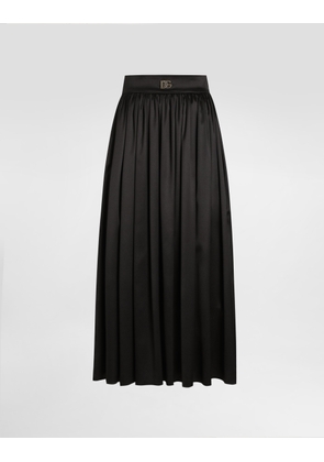 Dolce & Gabbana Skirt With Metal Logo - Woman Skirts Black 40