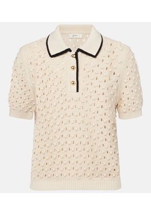 Frame Bauble pointelle cotton polo shirt