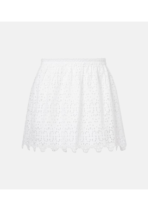 Frame The Deco embroidered cotton miniskirt