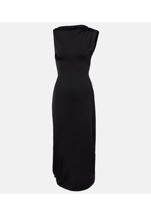 Victoria Beckham Draped embellished satin midi dress