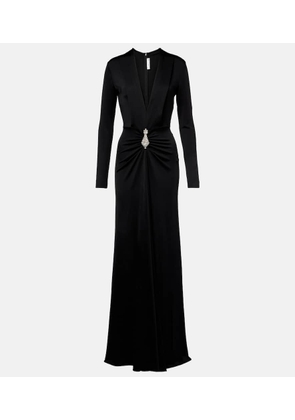 Victoria Beckham Embellished gathered crepe gown