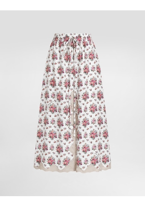 Dolce & Gabbana Small Flower Bouquets-print Midi Skirt - Woman Skirts Multicolor 36